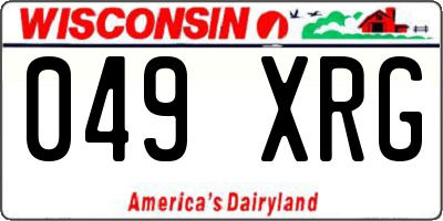 WI license plate 049XRG