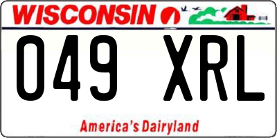 WI license plate 049XRL
