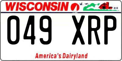 WI license plate 049XRP