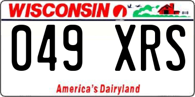 WI license plate 049XRS