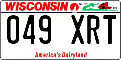 WI license plate 049XRT