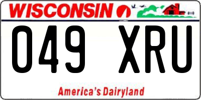 WI license plate 049XRU