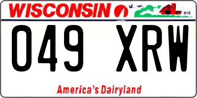 WI license plate 049XRW