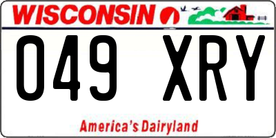 WI license plate 049XRY