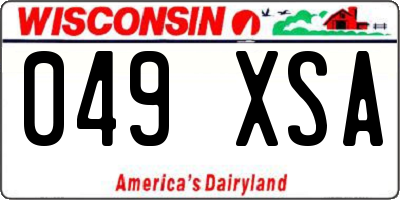 WI license plate 049XSA