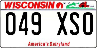 WI license plate 049XSO