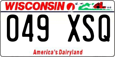 WI license plate 049XSQ