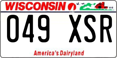 WI license plate 049XSR