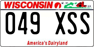 WI license plate 049XSS