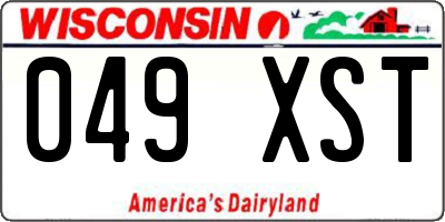 WI license plate 049XST