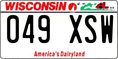 WI license plate 049XSW
