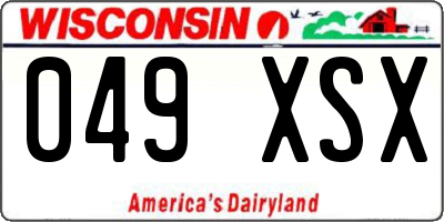 WI license plate 049XSX