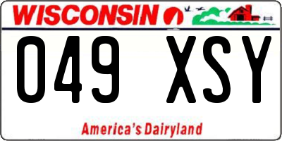 WI license plate 049XSY