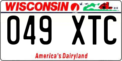 WI license plate 049XTC