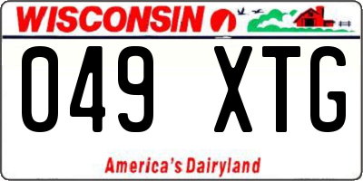 WI license plate 049XTG