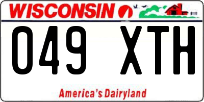WI license plate 049XTH