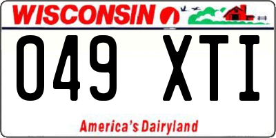 WI license plate 049XTI