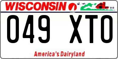 WI license plate 049XTO