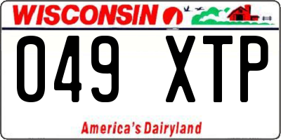 WI license plate 049XTP