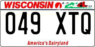 WI license plate 049XTQ