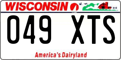 WI license plate 049XTS