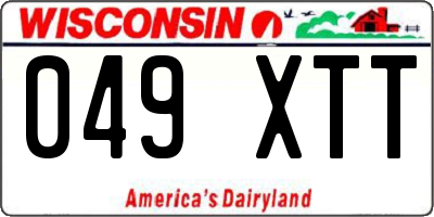 WI license plate 049XTT