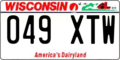 WI license plate 049XTW