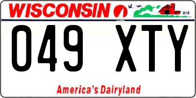 WI license plate 049XTY