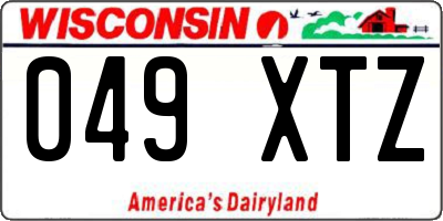 WI license plate 049XTZ