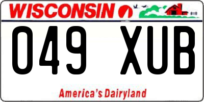 WI license plate 049XUB