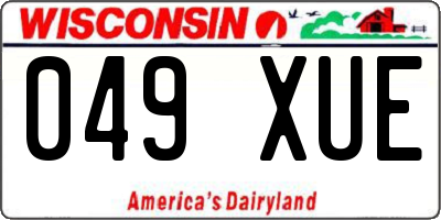 WI license plate 049XUE