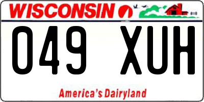 WI license plate 049XUH
