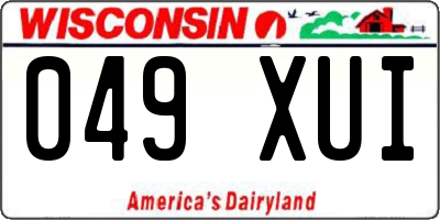 WI license plate 049XUI
