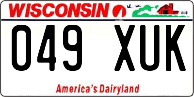 WI license plate 049XUK