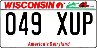 WI license plate 049XUP