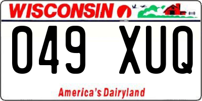 WI license plate 049XUQ