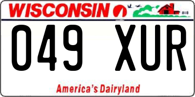 WI license plate 049XUR