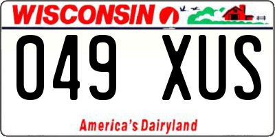 WI license plate 049XUS