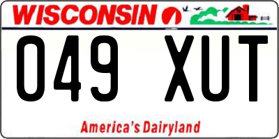 WI license plate 049XUT