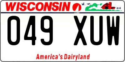 WI license plate 049XUW