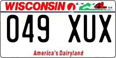 WI license plate 049XUX
