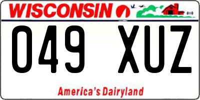 WI license plate 049XUZ