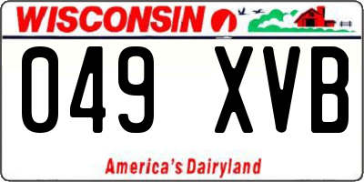 WI license plate 049XVB