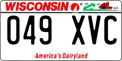 WI license plate 049XVC