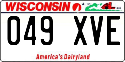 WI license plate 049XVE