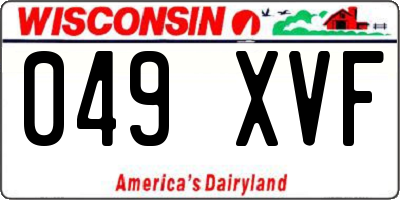 WI license plate 049XVF