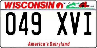 WI license plate 049XVI