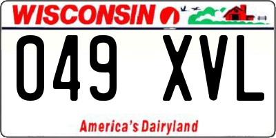 WI license plate 049XVL