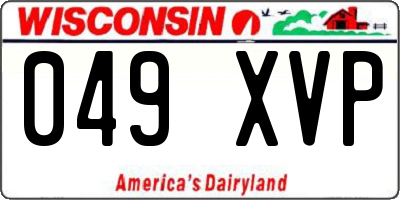 WI license plate 049XVP