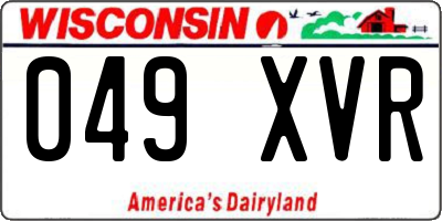 WI license plate 049XVR